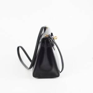 Hermes Vintage Mini Kelly Black - Stamp T Circle | AlmaBagz