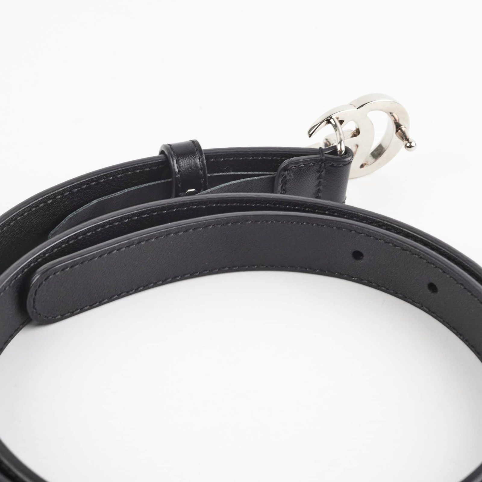Gucci Silver/Black Belt Size 85cm | AlmaBagz