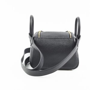 Hermes Mini Lindy Clemence Noir- Z stamp hold AL | AlmaBagz