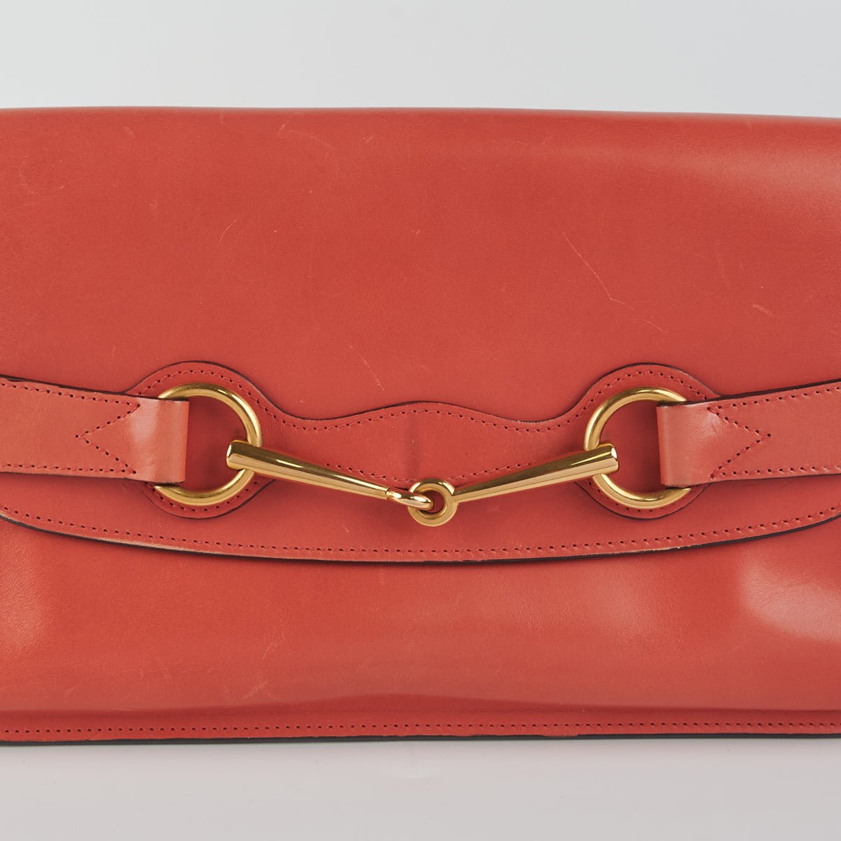 Gucci Horsebit Clutch Coral Pink | AlmaBagz