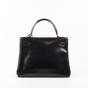 Hermes Kelly 28 Retourne Vintage Box Black Stamp R (1962) | AlmaBagz
