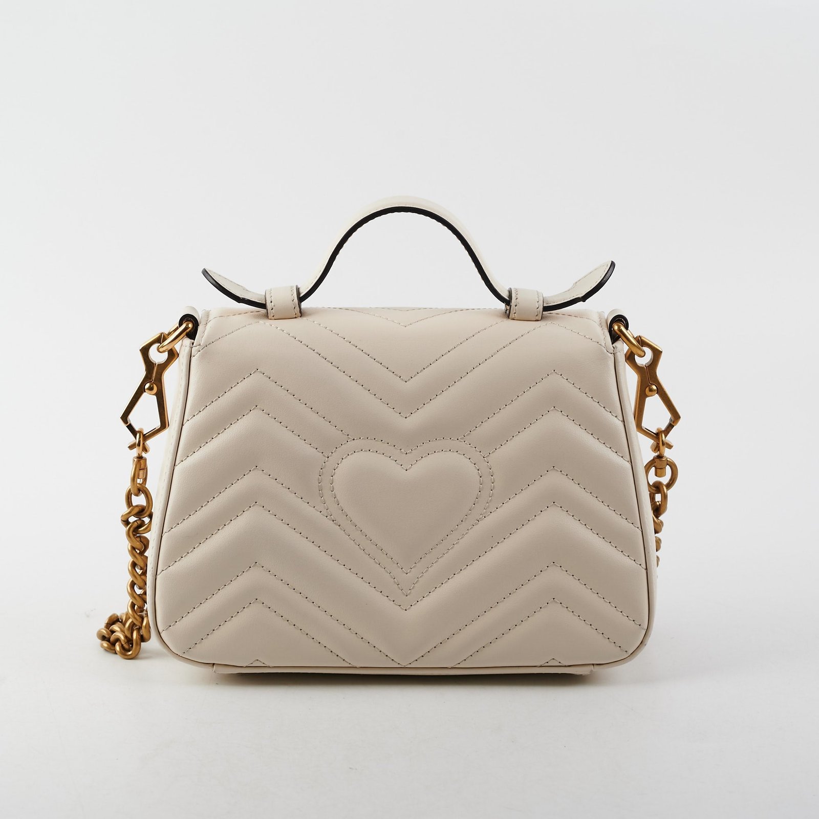 Gucci GG Marmont Mini Top Handle White | AlmaBagz