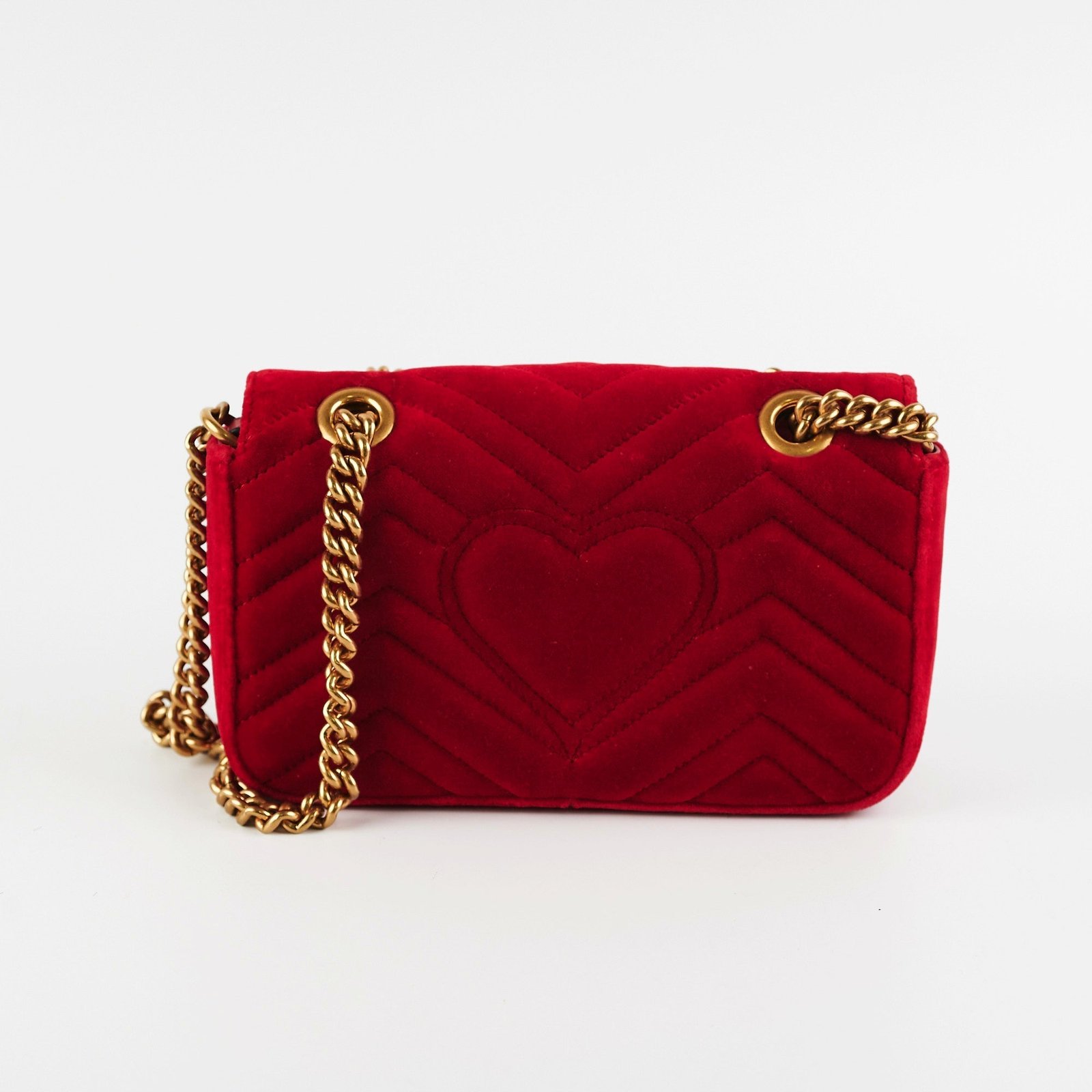 Gucci Mini Marmont Velvet Red | AlmaBagz