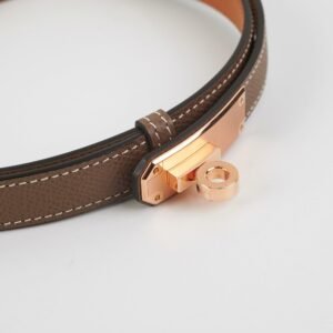 Hermes Kelly 18 Belt Epsom Etoupe Rose Gold | AlmaBagz