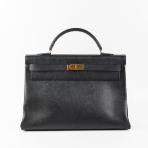 Hermes Kelly 40 Black Ardennes D Stamp (2000) | AlmaBagz