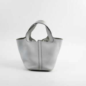 Hermes Picotin Lock 18 Taurillon Clemence Bleu Pale 2020 | AlmaBagz