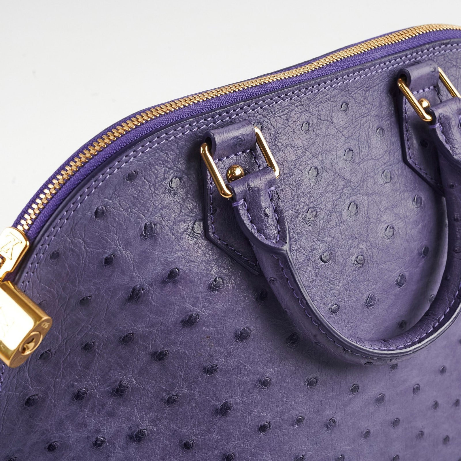 Louis Vuitton Ostrich Purple Alma PM | AlmaBagz - Image 7