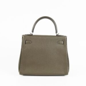 Hermes Kelly 25 Vert De Gris Y Stamp | AlmaBagz