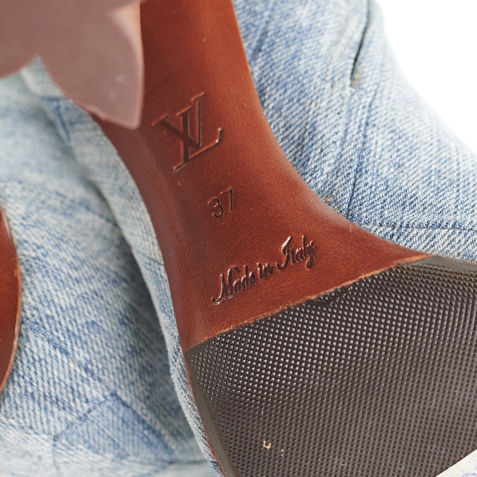 Louis Vuitton Silhouette Denim Heel Ankle Boots 37 | AlmaBagz - Image 9