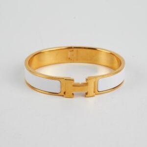 Hermes H Clic Clac Bracelet White Size GM | AlmaBagz