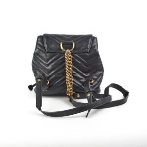 Gucci GG Marmont Leather Backpack Black | AlmaBagz