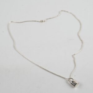 Louis Vuitton Lock Sterling Silver Necklace | AlmaBagz