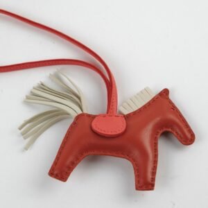 Hermes Rodeo PM Bag Charm Cornaline/Craie/Rose Texas | AlmaBagz