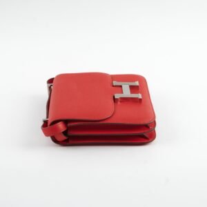 Hermes Mini Constance Rouge De Coeur SHW D Stamp | AlmaBagz