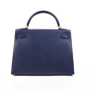 Hermes Kelly 32 Epsom Bleu Saphir - X Stamp | AlmaBagz