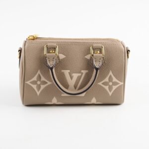 Louis Vuitton Nano Speedy Empreinte Grey/Cream | AlmaBagz