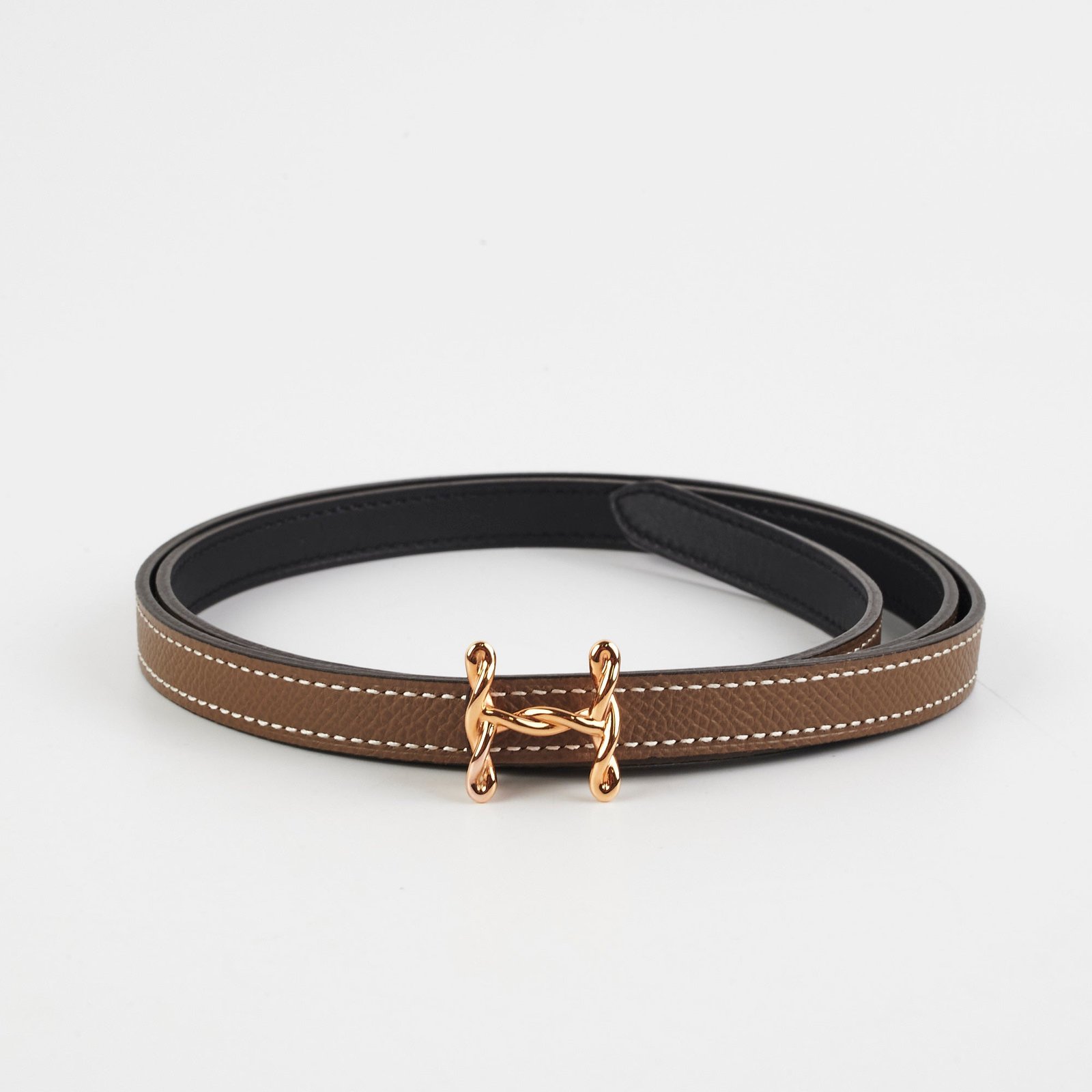 Hermes H Etoupe/Black Size 90cm Belt | AlmaBagz