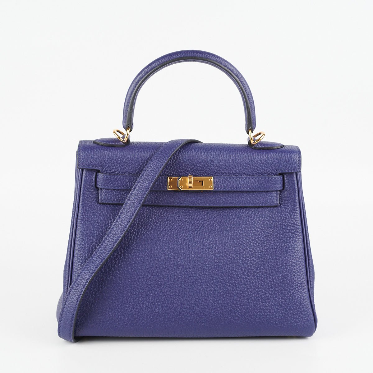 Hermes Kelly 25 Blue Saphir C Stamp | AlmaBagz - Image 8