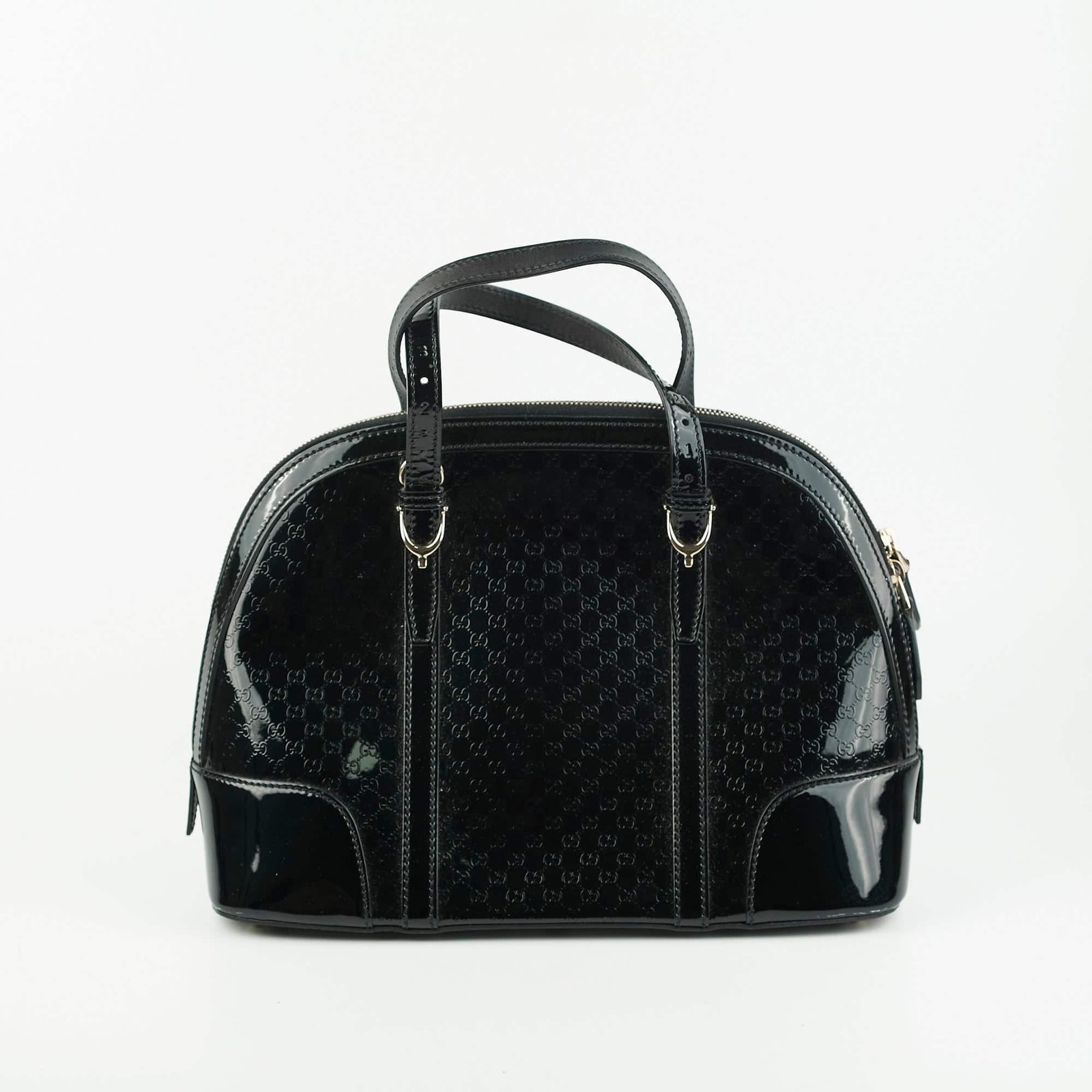 Gucci Bowling Patent Black Bag | AlmaBagz