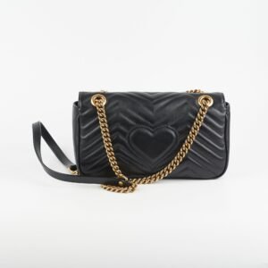 Gucci Marmont Small Black Shoulder Bag | AlmaBagz