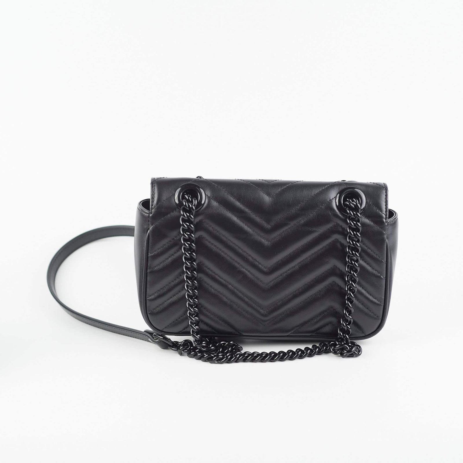 Gucci Black Marmont Mini Black Shoulder Bag | AlmaBagz