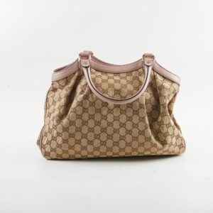 Gucci GG Canvas Sukey Bag Biege/Pink | AlmaBagz