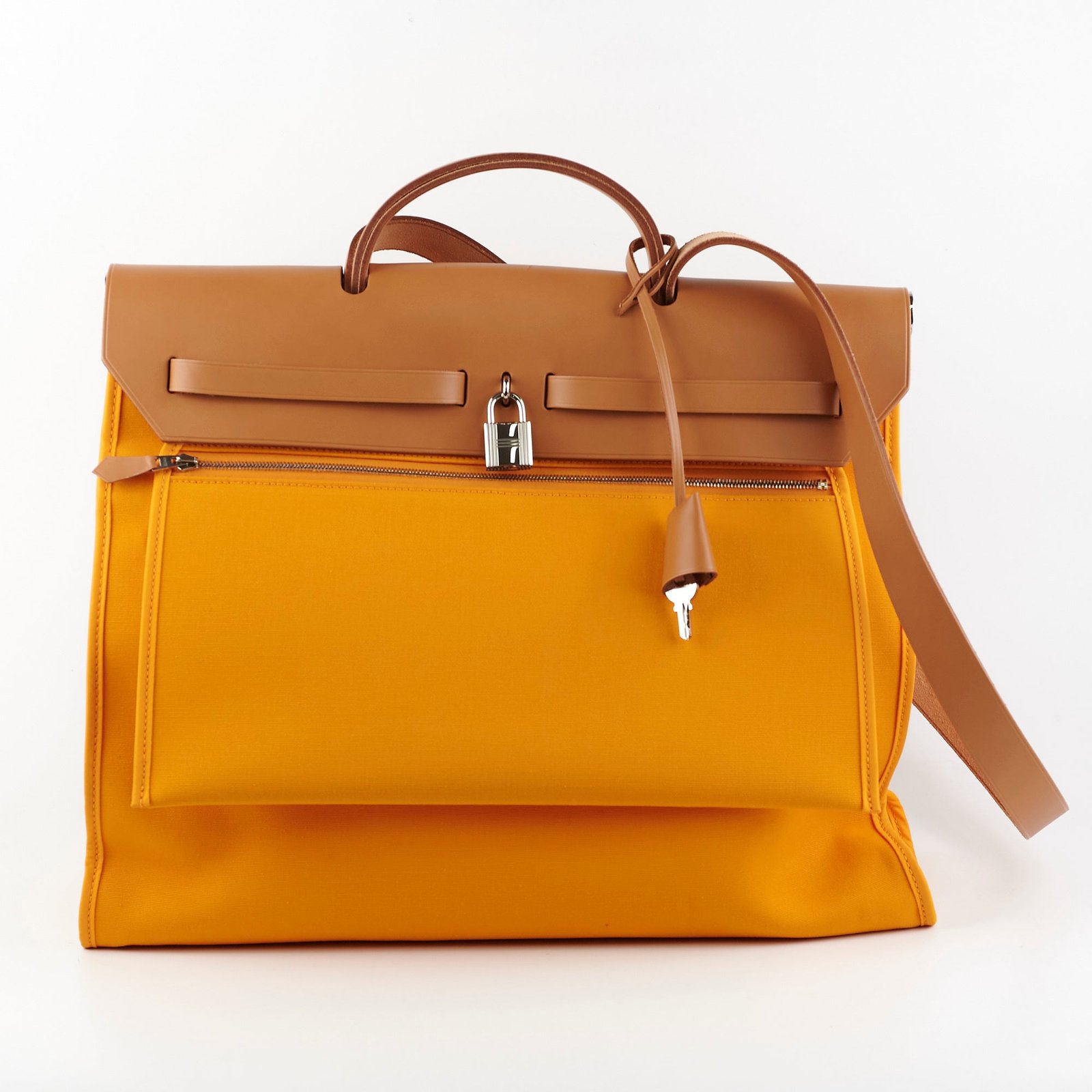 Hermes Herbag 39 Jaune D'Or R Square Stamp | AlmaBagz