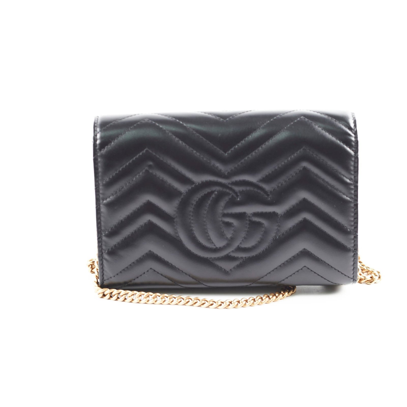 Gucci Marmont Wallet On Chain WOC Black | AlmaBagz