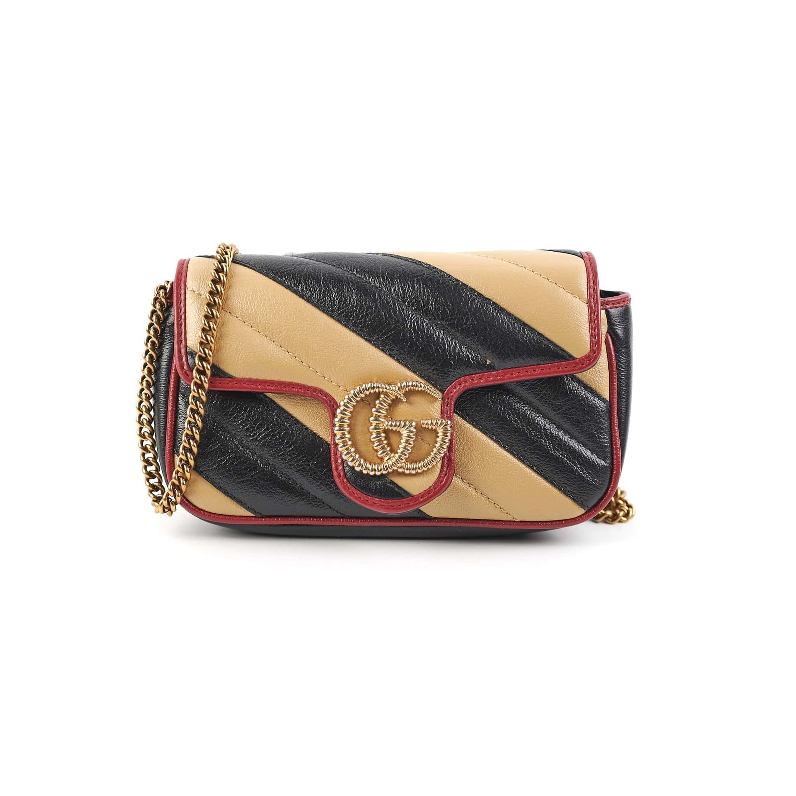 Gucci Super Mini Marmont Tri Colour Crossbody Bag | AlmaBagz