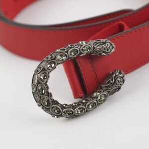 Gucci Dionysus Size 85cm Red Leather Belt | AlmaBagz