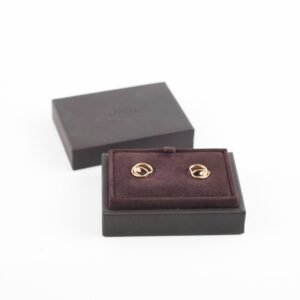 Hermes Boutons D'Oreilles Vertige Coeur TPM Pink Gold | AlmaBagz