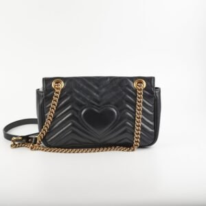 Gucci Marmont Small Black Shoulder Bag | AlmaBagz