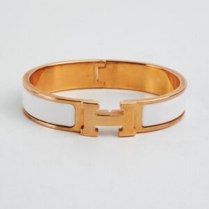 Hermes H White Clic Bracelet PM | AlmaBagz