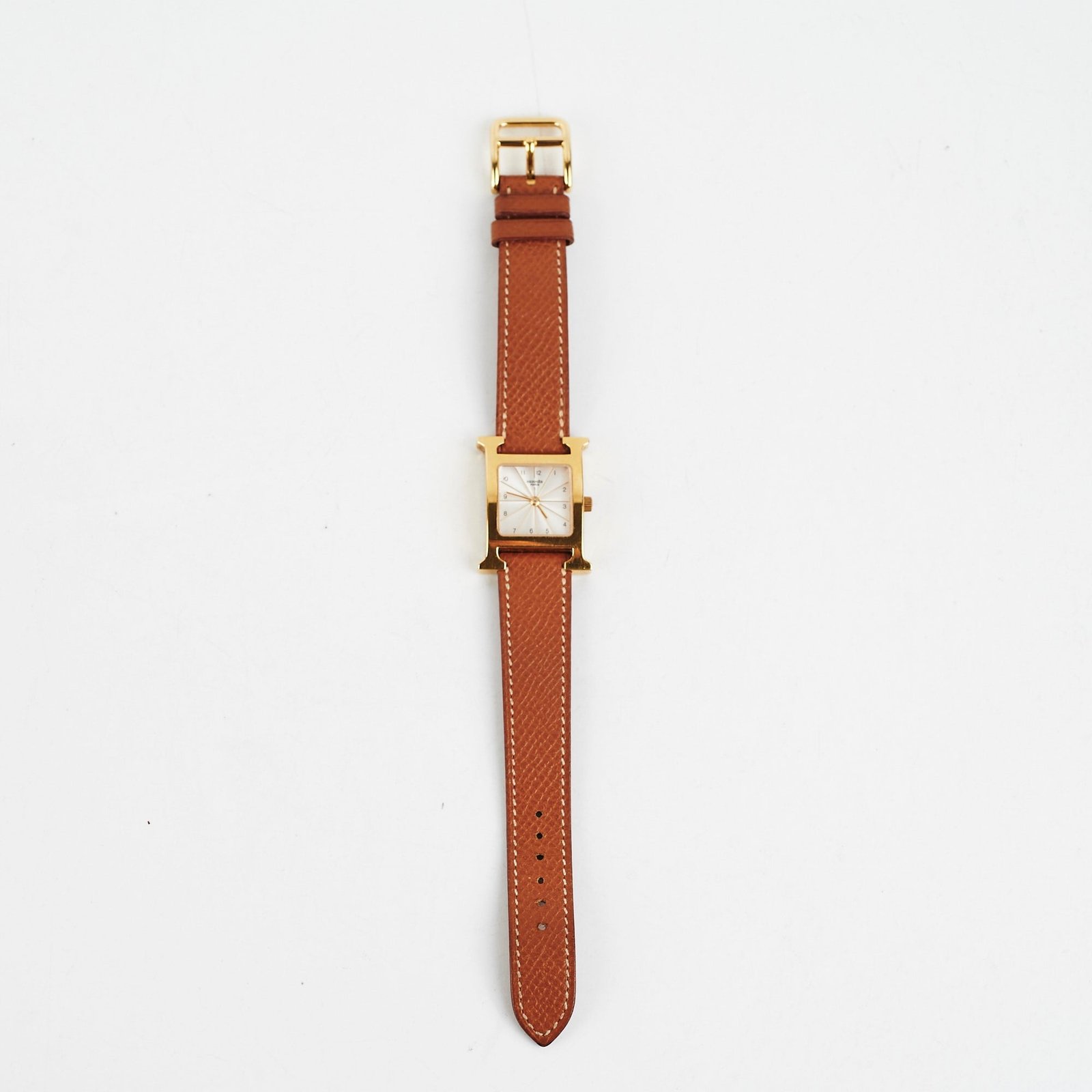 Hermes H Heure Watch Small 25mm Gold - A Square | AlmaBagz