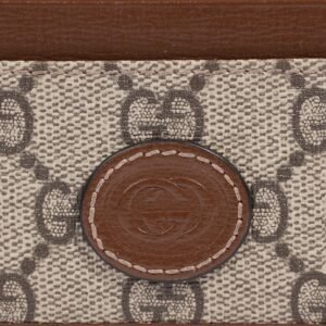 Gucci Card Case With Interlocking G GG Supreme Coated Canvas | AlmaBagz