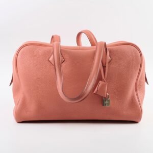 Hermes Victoria Bag 35 Clemence Pink Square Q 2013 | AlmaBagz