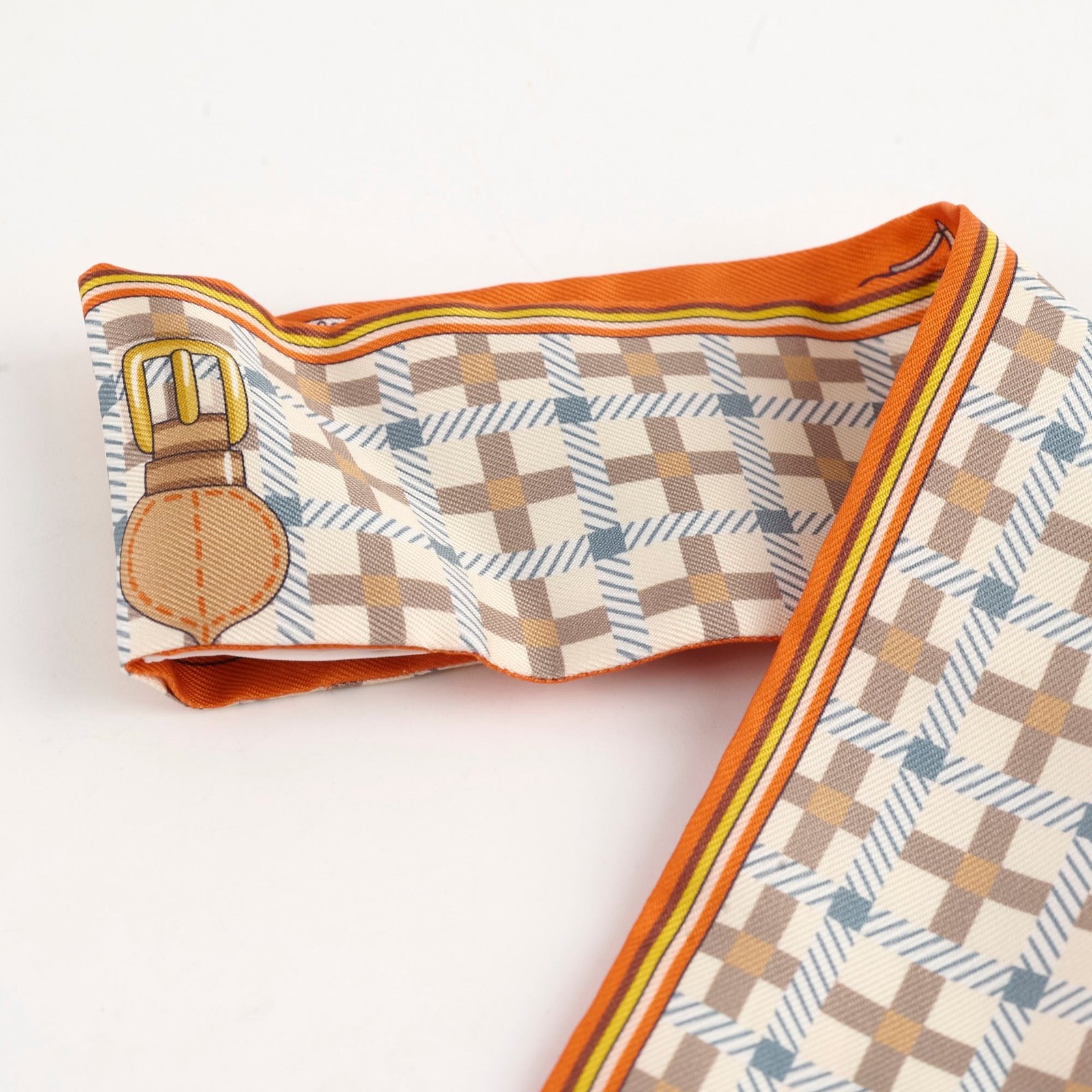 Hermes Twilly Orange/Beige/Gris | AlmaBagz