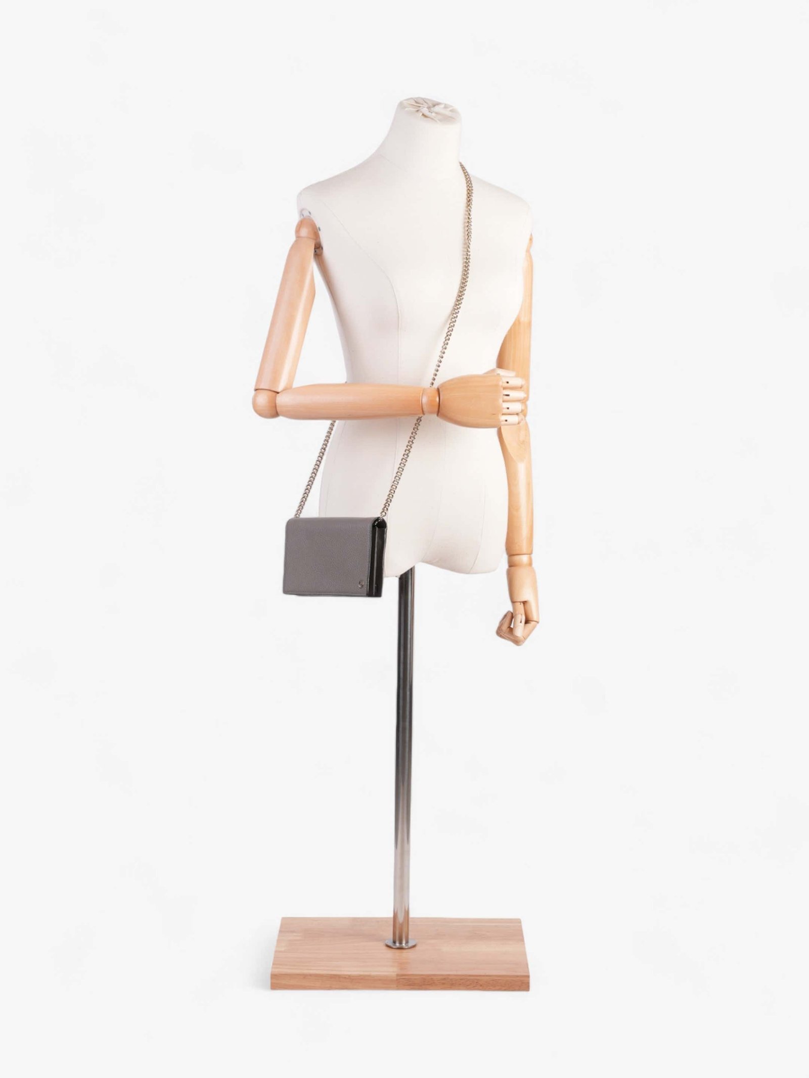 Gucci Betty Chain Wallet Grey Leather | AlmaBagz