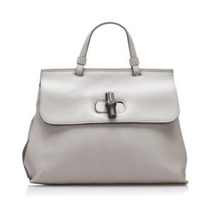 Gucci Bamboo Daily Medium Grey | AlmaBagz