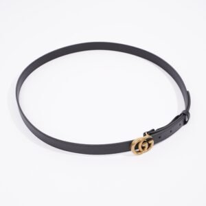 Gucci Marmont Belt Black / Gold Leather 105cm 42" | AlmaBagz