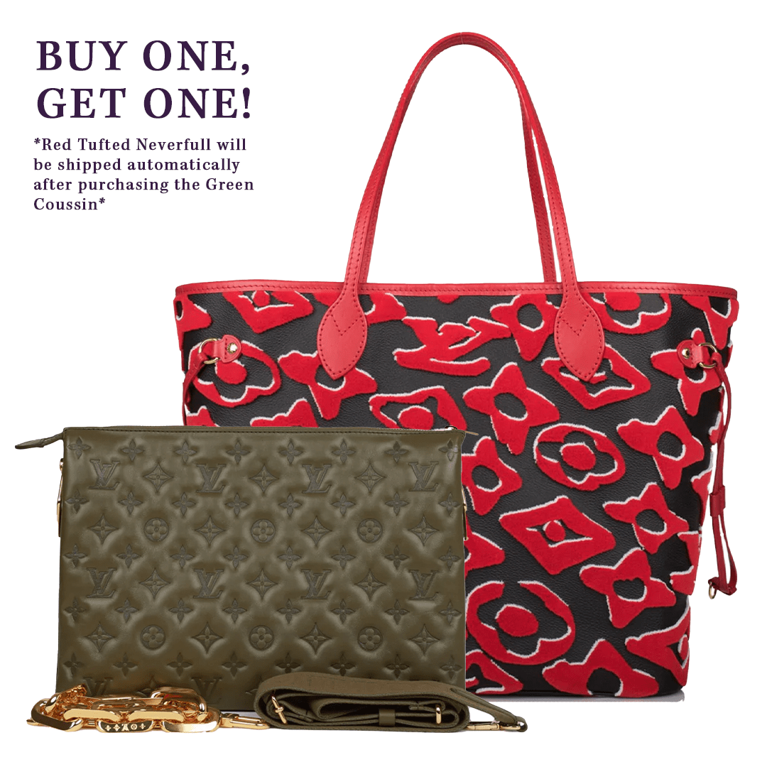 Louis Vuitton Coussin MM Khaki Green Lambskin Gold Hardware | AlmaBagz