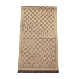 Gucci 180x48cm Scarf Wool Brown | AlmaBagz