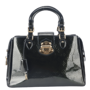 LOUIS VUITTON BLEU NUIT MONOGRAM VERNIS MELROSE AVENUE TOTE GOLD HARDWARE NO DUST COVER | AlmaBagz