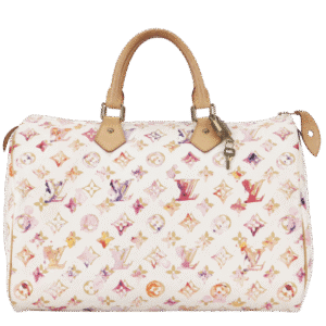 LOUIS VUITTON SPEEDY 35 WATERCOLOR AQUARELLE MONOGRAM CANVAS NO DUST COVER | AlmaBagz