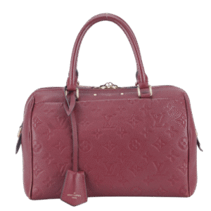 LOUIS VUITTON SPEEDY BANDOULIERE 25 (M44145) BURGUNDY MONOGRAM EMPREINTE GOLD HARDWARE WITH STRAPS, LOCK AND KEYS | AlmaBagz