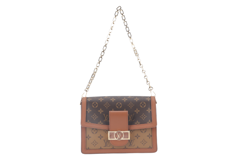 LOUIS VUITTON DAUPHINE MM(M45958) MONOGRAM REVERSE WITH STRAPS, STRAP, CHAIN, DUST COVER AND BOX | AlmaBagz