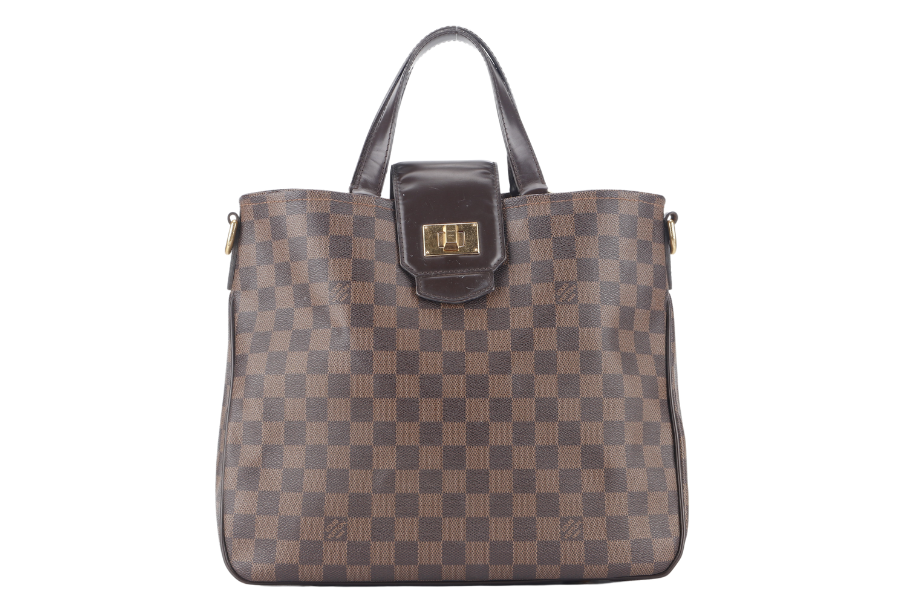LOUIS VUITTON ROSEBERY CABAS (N41177) DAMIER EBENE CANVAS GOLD HARDWARE WITH DUST COVER AND STRAPS | AlmaBagz