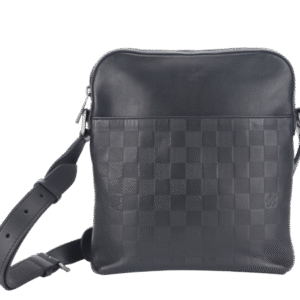 LOUIS VUITTON INFINI DISTRICT (N23355) BLACK DAMIER SILVER HARDWARE CROSSBODY WITH DUST COVER | AlmaBagz