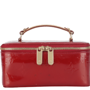 LOUIS VUITTON JEWELRY CASE (M91273) RED MONOGRAM VERNIS WITH DUST COVER | AlmaBagz