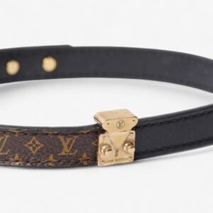 Louis Vuitton Monogram Wrap Bracelet Monogram / Gold / Black Canvas 17 | AlmaBagz